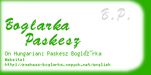 boglarka paskesz business card